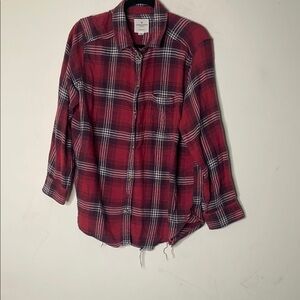 American Eagle Outfitters Red Relaxed 3/4 Sleeve Top